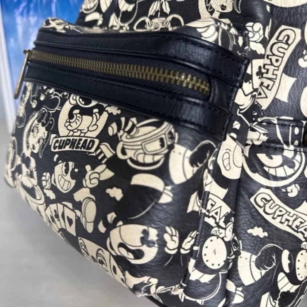 HEART LOGO Cuphead Loungefly mini backpack RARE - Picture 8 of 8